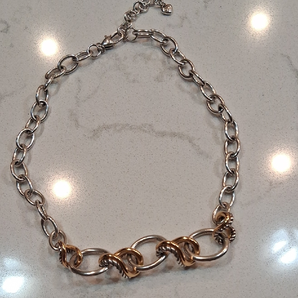 Brighton Silver and Gold Chain Necklace.